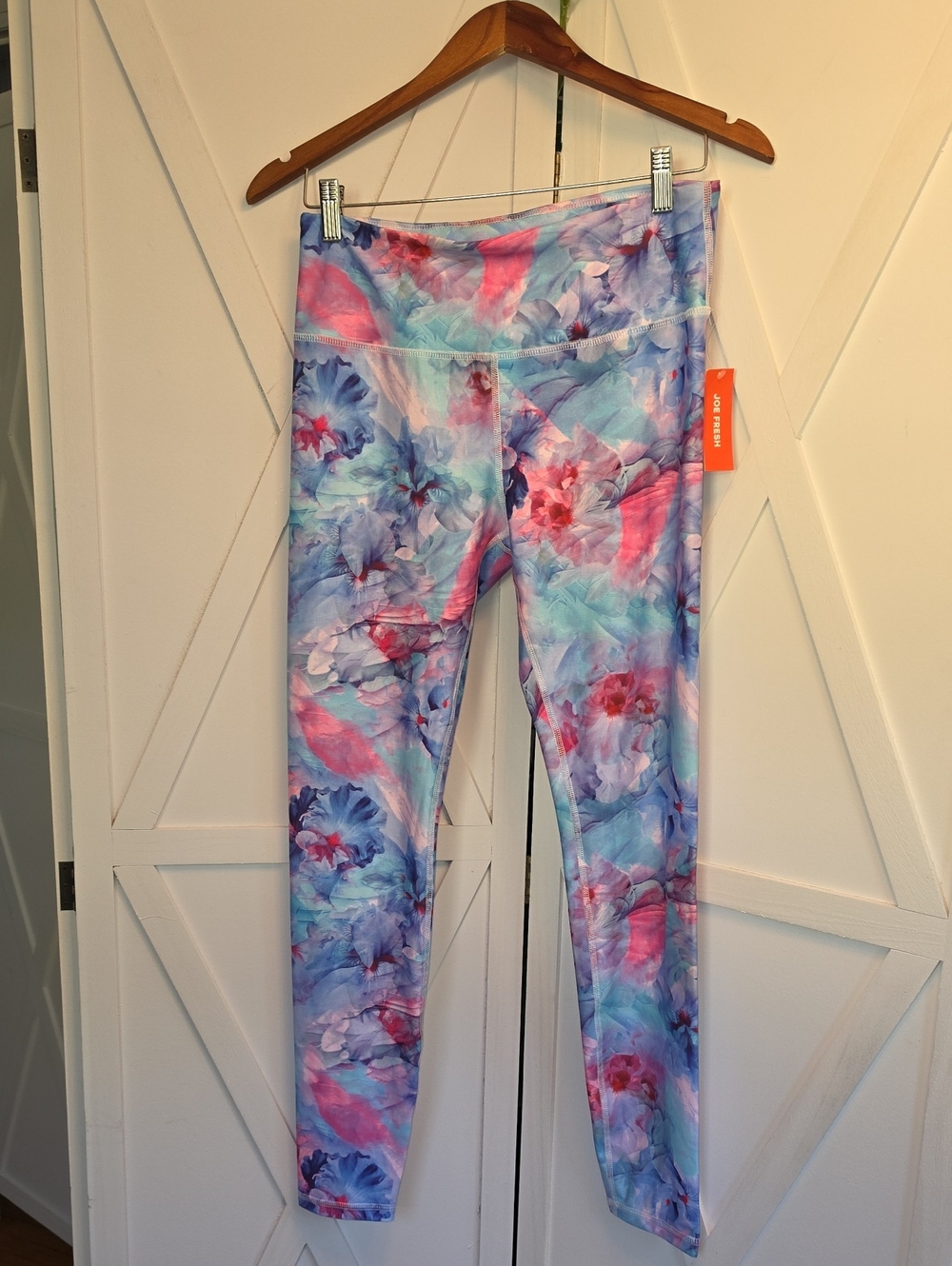 Joe Fresh Floral Watercolor Leggings in Blue, Pink and Purple